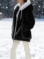 Women's Oversized Plush Hooded Coat