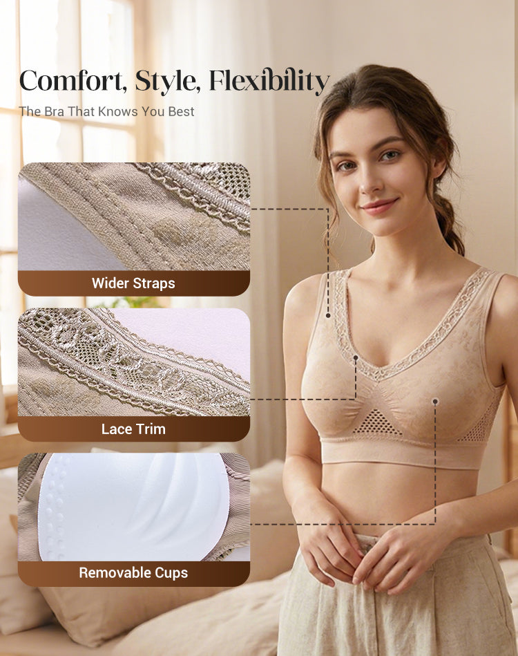 Women’s Seamless Lace Wireless Support Bra