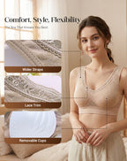 Women’s Seamless Lace Wireless Support Bra