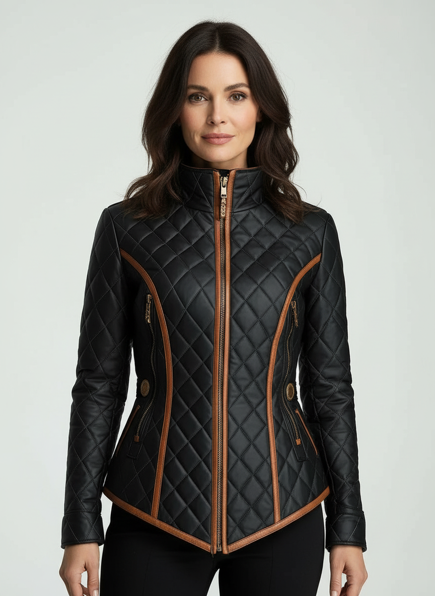 Lillian / Diamond-quiltad vadderad jacka