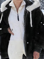 Women's Oversized Plush Hooded Coat