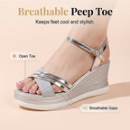 Women's Metallic Strap Wedge Sandals