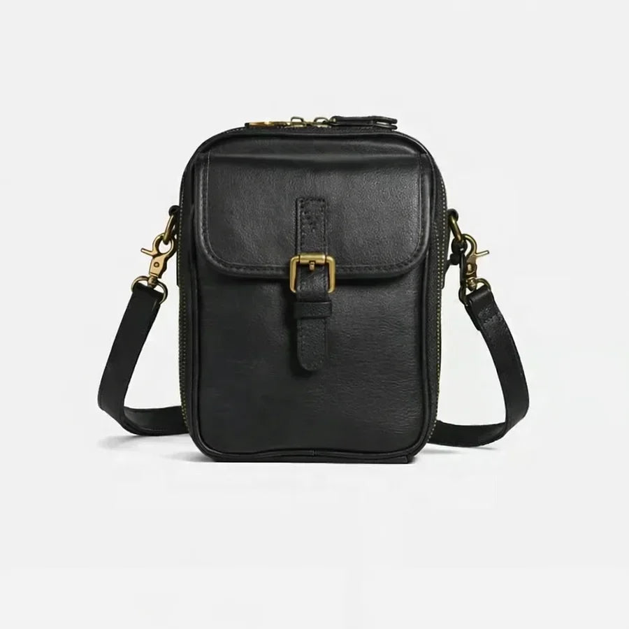 Women’s Compact Leather-Look Crossbody Handbag