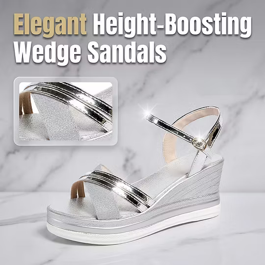 Women's Metallic Strap Wedge Sandals