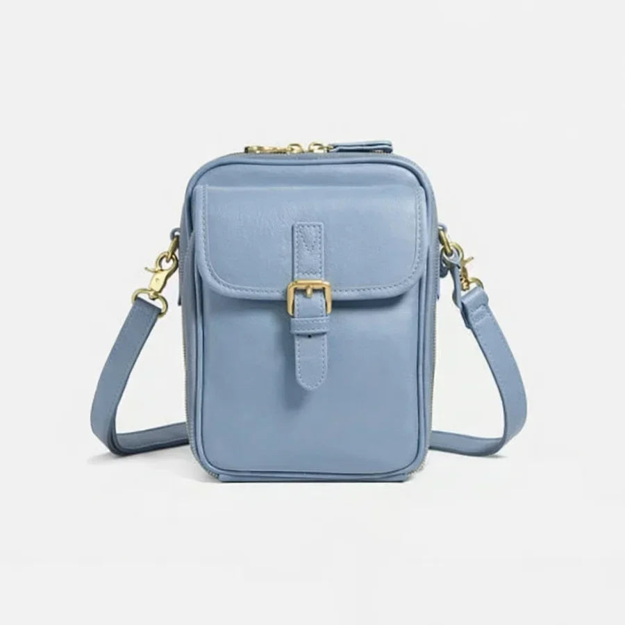 Women’s Compact Leather-Look Crossbody Handbag