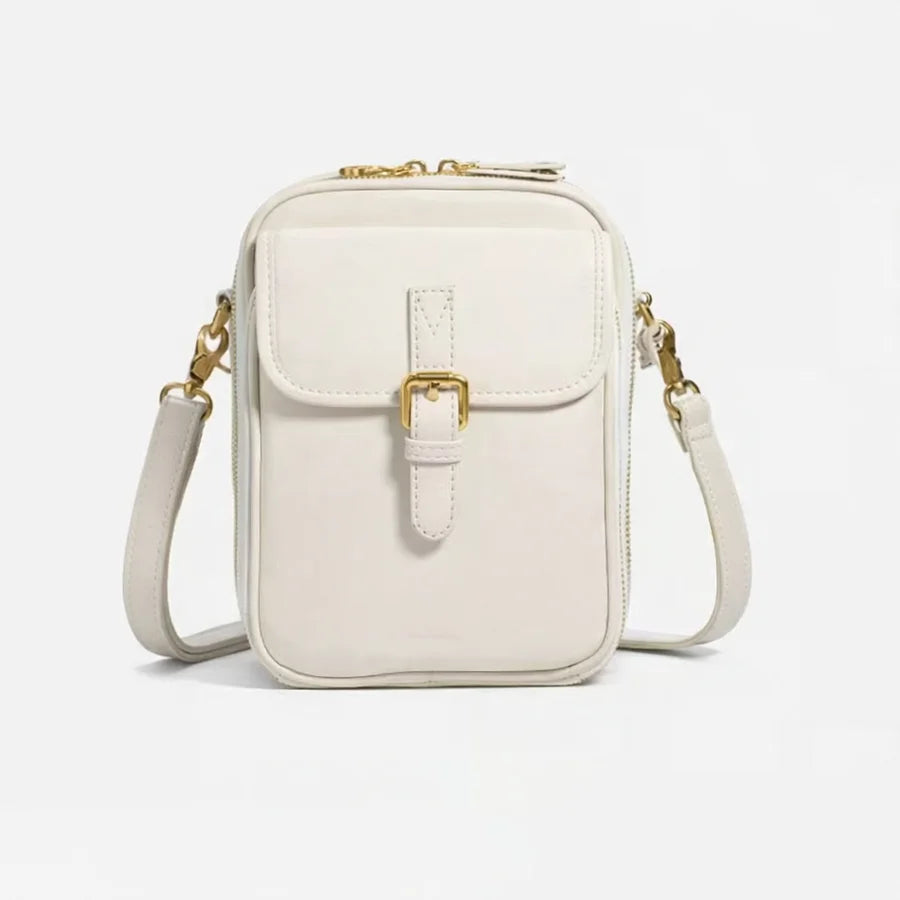 Women’s Compact Leather-Look Crossbody Handbag