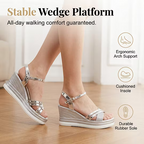 Women's Metallic Strap Wedge Sandals