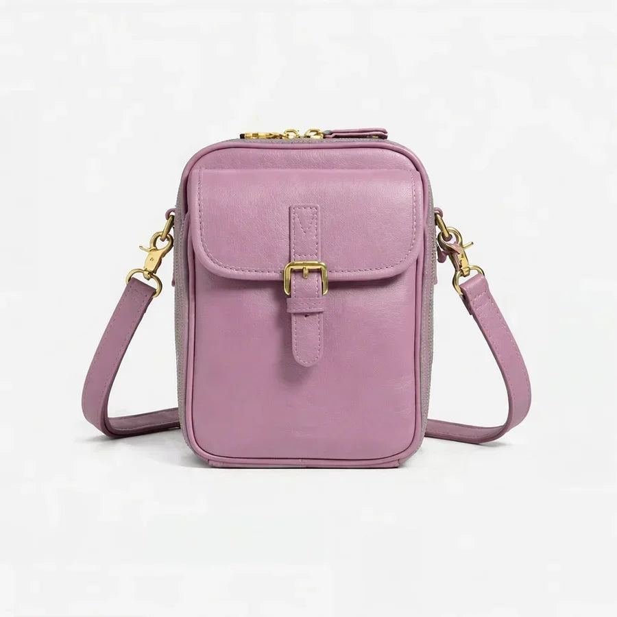 Women’s Compact Leather-Look Crossbody Handbag