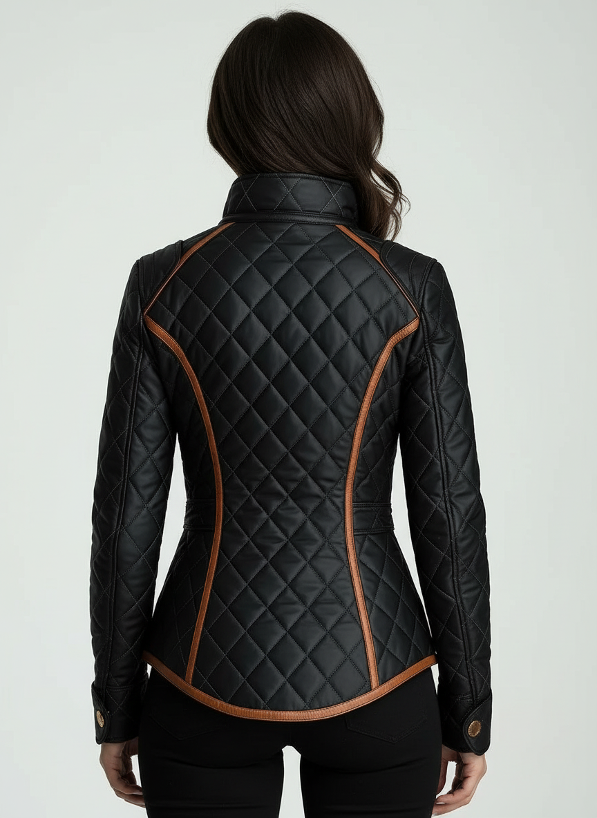 Lillian / Diamond-quiltad vadderad jacka