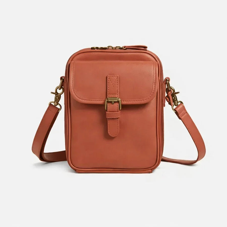 Women’s Compact Leather-Look Crossbody Handbag