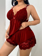 Women's Lace-Trim Cami Pyjama Set