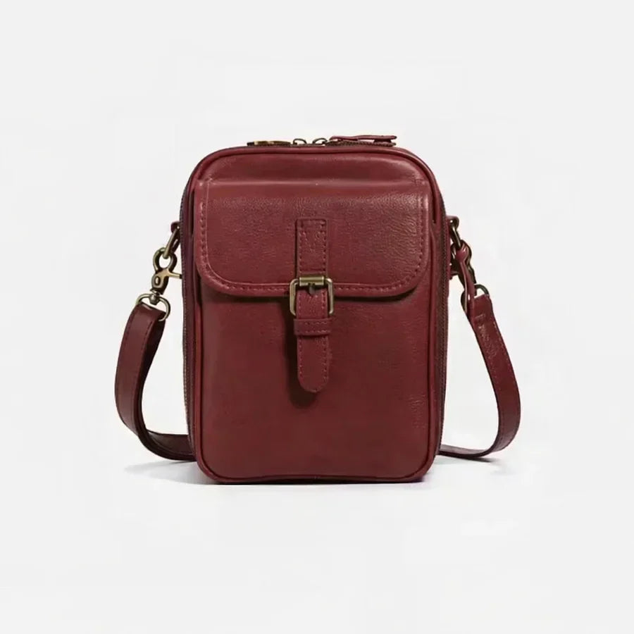 Women’s Compact Leather-Look Crossbody Handbag