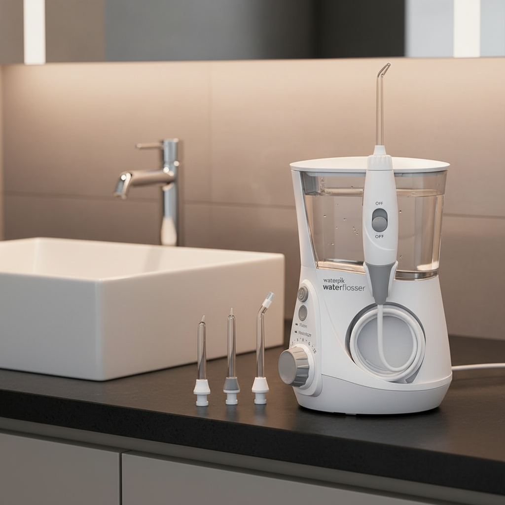 Waterpik Ultra Professional på modernt badrum