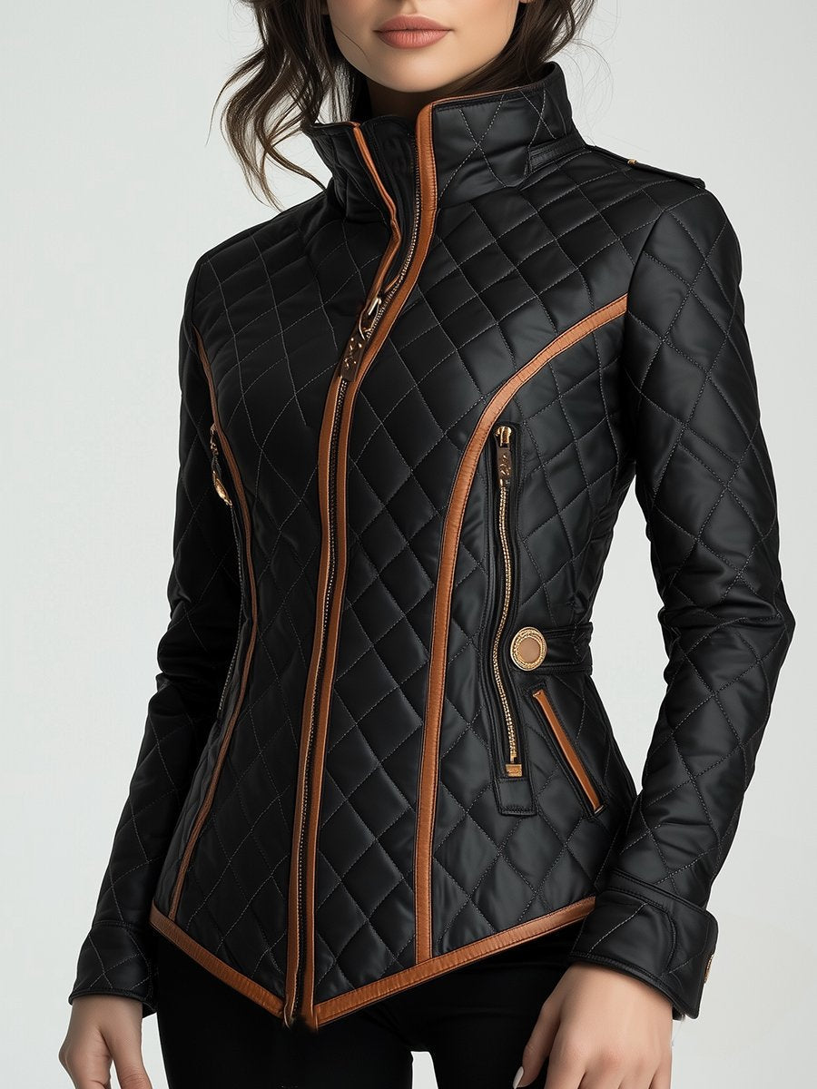 Lillian / Diamond-quiltad vadderad jacka