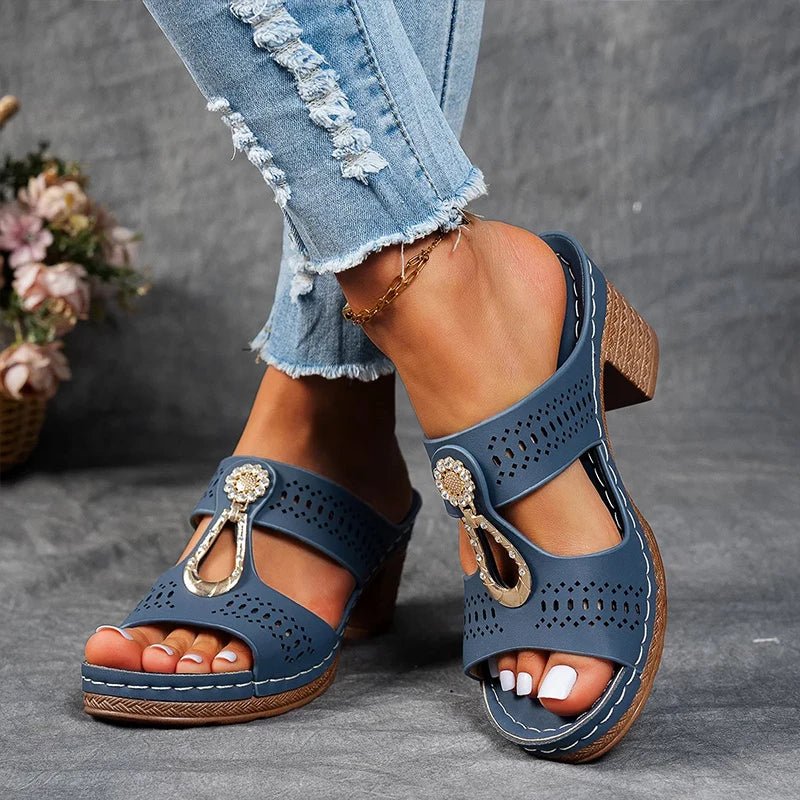 Delacroix Paris Isabelle Dam Sandaler Ortopediska Bekväma med Justerbara Remmar