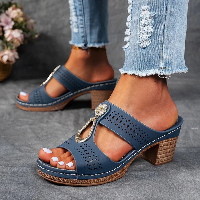Delacroix Paris Isabelle Dam Sandaler Ortopediska Bekväma med Justerbara Remmar