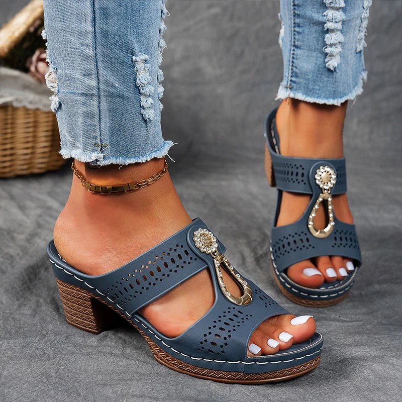 Delacroix Paris Isabelle Dam Sandaler Ortopediska Bekväma med Justerbara Remmar