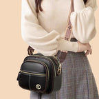 Klassisk Mångfunktionell Crossbody Bag PU-läder Justerbar Axelrem
