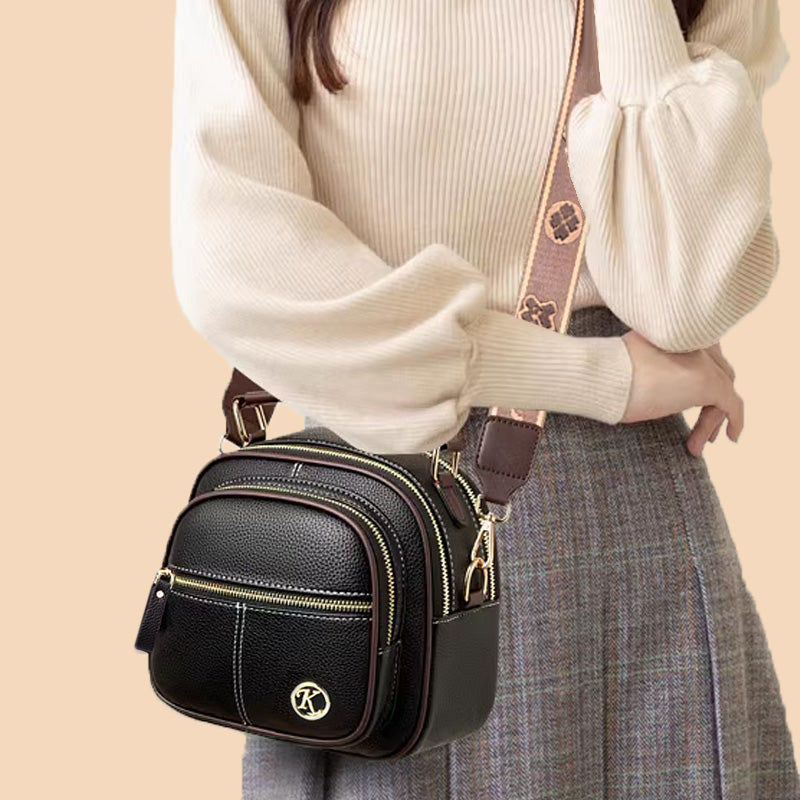 Klassisk Mångfunktionell Crossbody Bag PU-läder Justerbar Axelrem