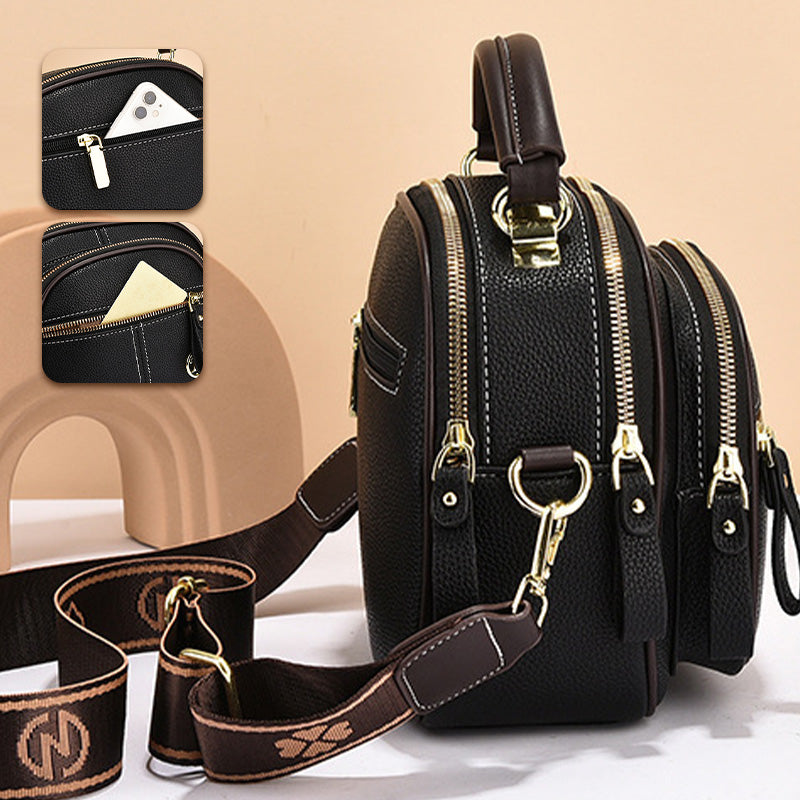 Klassisk Mångfunktionell Crossbody Bag PU-läder Justerbar Axelrem