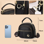 Klassisk Mångfunktionell Crossbody Bag PU-läder Justerbar Axelrem