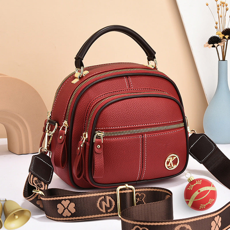 Klassisk Mångfunktionell Crossbody Bag PU-läder Justerbar Axelrem